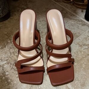 Elegant Brown Strappy Women's Heels